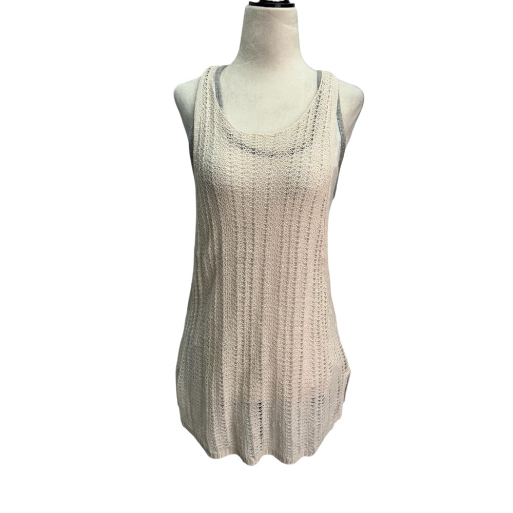 Free People Layered Beige Tunic Sleeveless Tank Top Size S